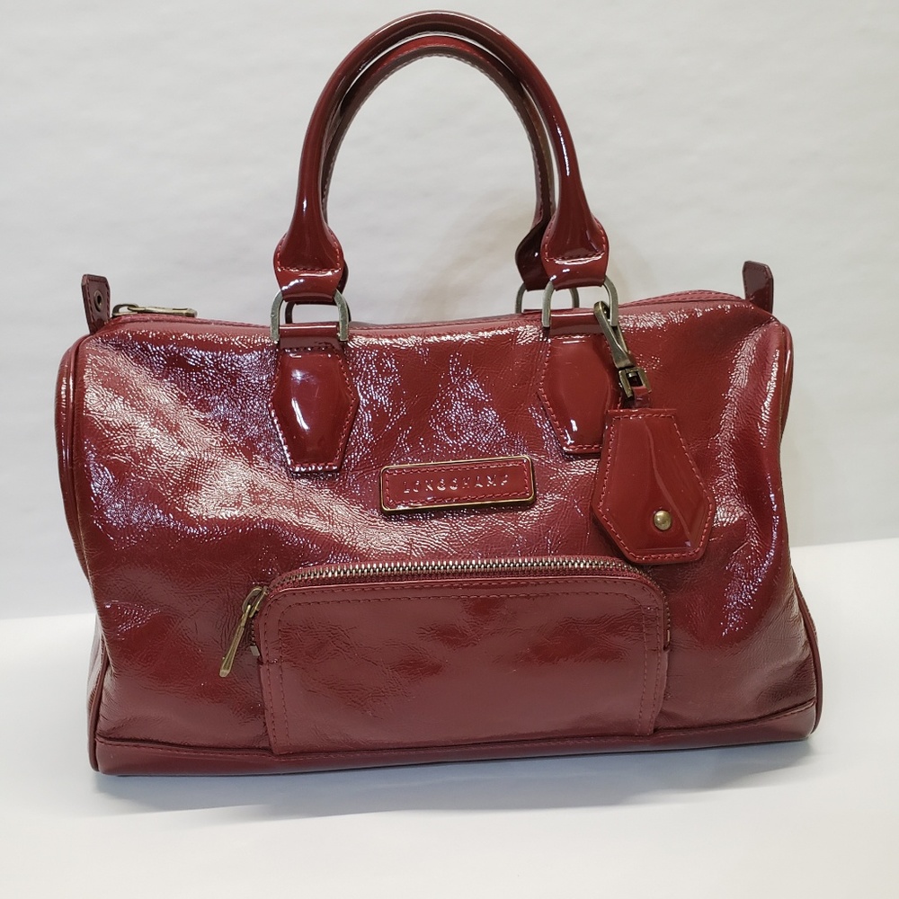 Longchamp legende patent leather handbag